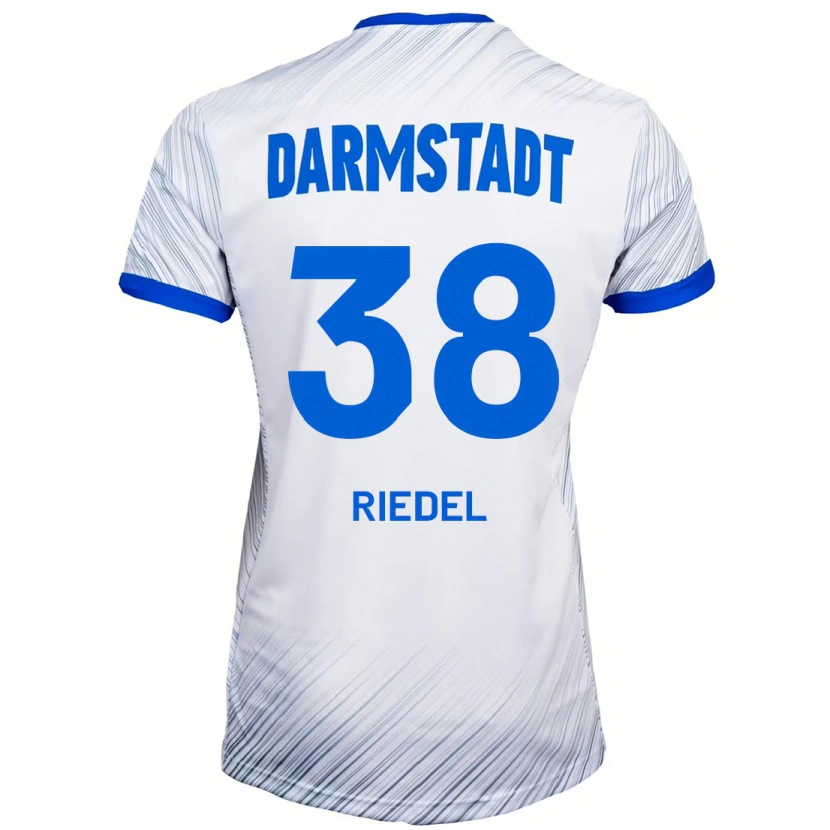 Danxen Kinder Clemens Riedel #38 Weiß Blau Auswärtstrikot Trikot 2024/25 T-Shirt