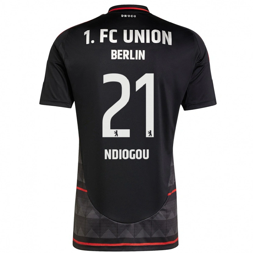 Danxen Kinder Pape-Omar Ndiogou #21 Schwarz Auswärtstrikot Trikot 2024/25 T-Shirt