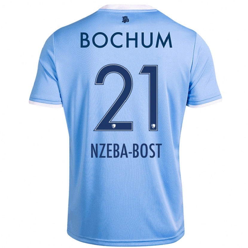 Danxen Kinder Jan Nzeba-Bost #21 Himmelblau Auswärtstrikot Trikot 2024/25 T-Shirt
