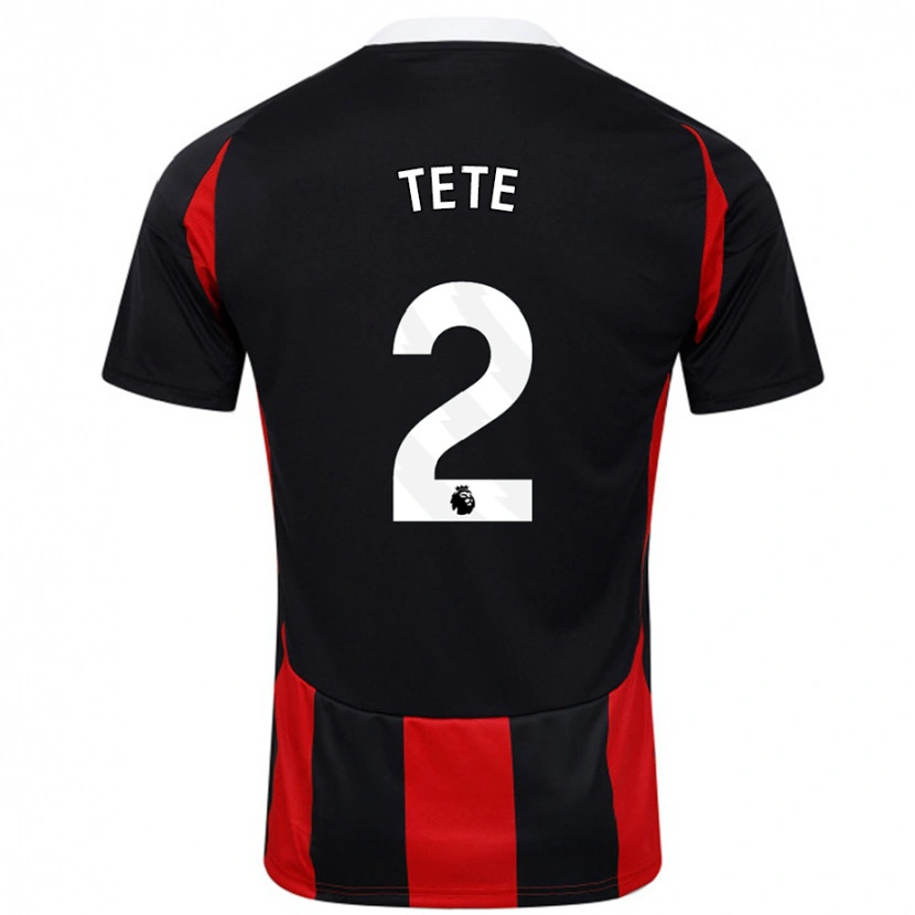 Danxen Kinder Kenny Tete #2 Schwarz Rot Auswärtstrikot Trikot 2024/25 T-Shirt