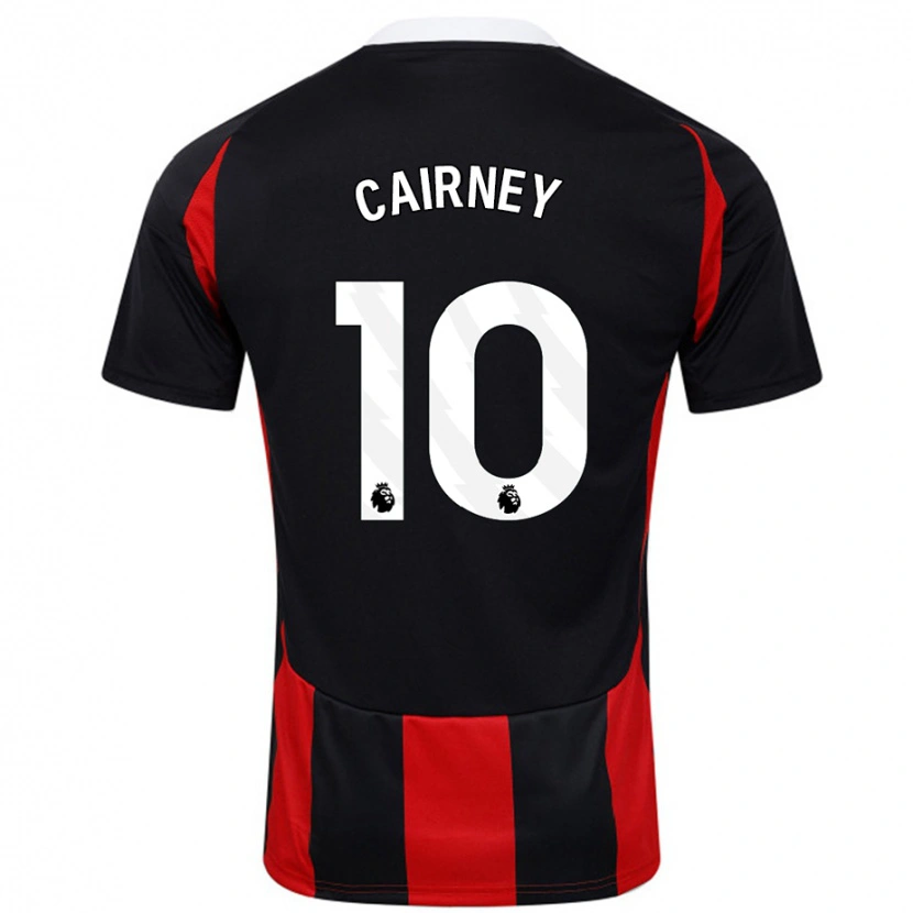 Danxen Kinder Tom Cairney #10 Schwarz Rot Auswärtstrikot Trikot 2024/25 T-Shirt