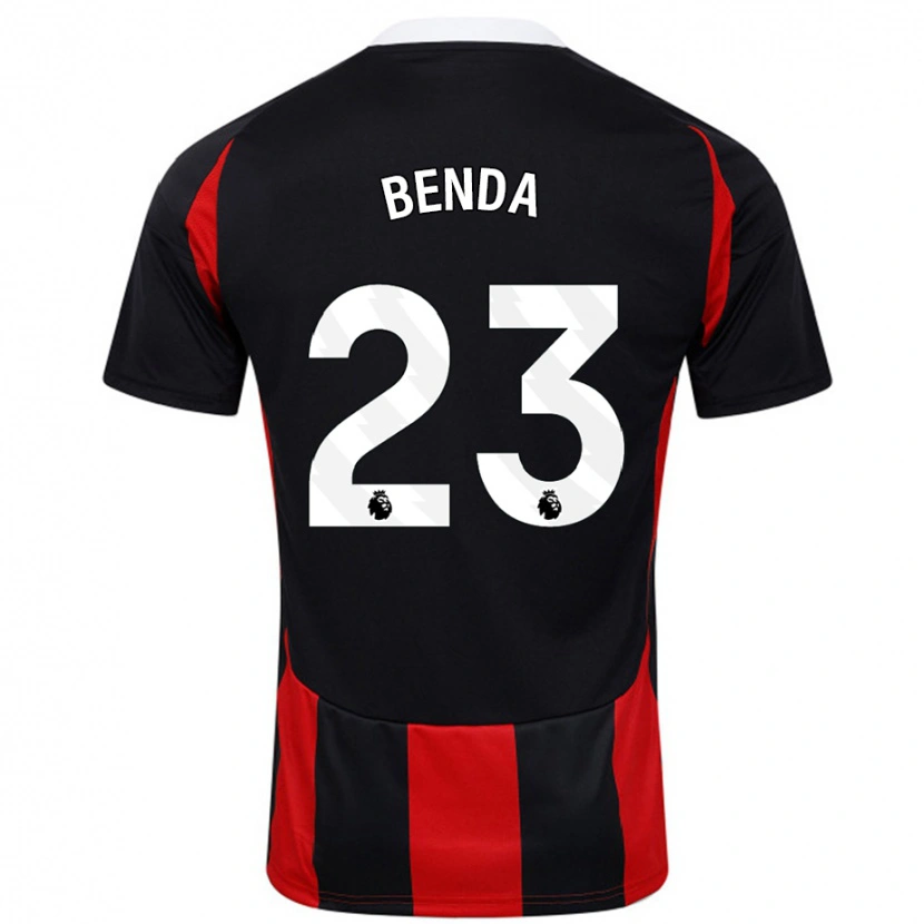Danxen Kinder Steven Benda #23 Schwarz Rot Auswärtstrikot Trikot 2024/25 T-Shirt