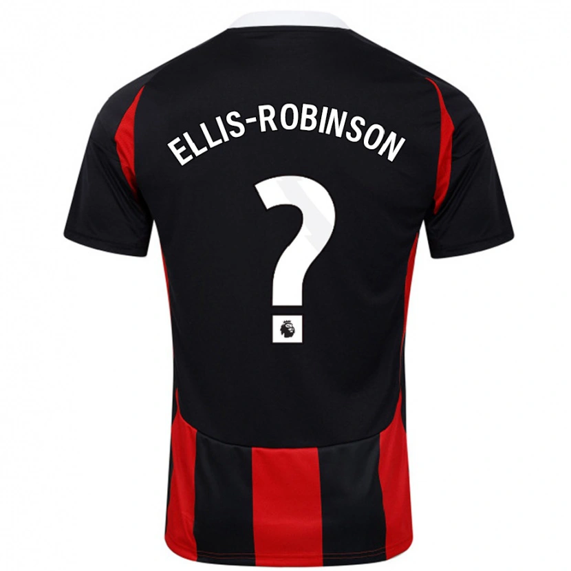 Danxen Kinder Eddie Ellis-Robinson #0 Schwarz Rot Auswärtstrikot Trikot 2024/25 T-Shirt