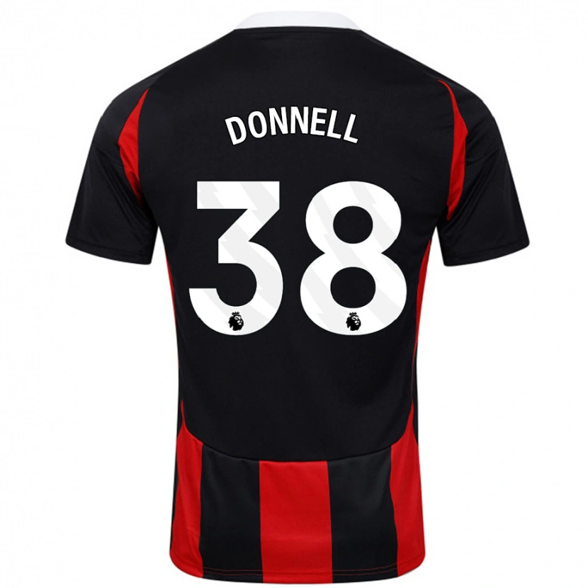 Danxen Kinder Chris Donnell #38 Schwarz Rot Auswärtstrikot Trikot 2024/25 T-Shirt