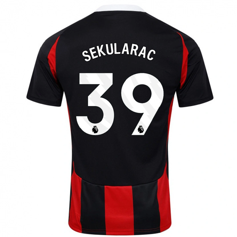 Danxen Kinder Kristian Sekularac #39 Schwarz Rot Auswärtstrikot Trikot 2024/25 T-Shirt