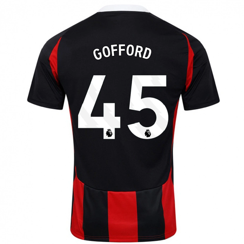 Danxen Kinder Oliver Gofford #45 Schwarz Rot Auswärtstrikot Trikot 2024/25 T-Shirt