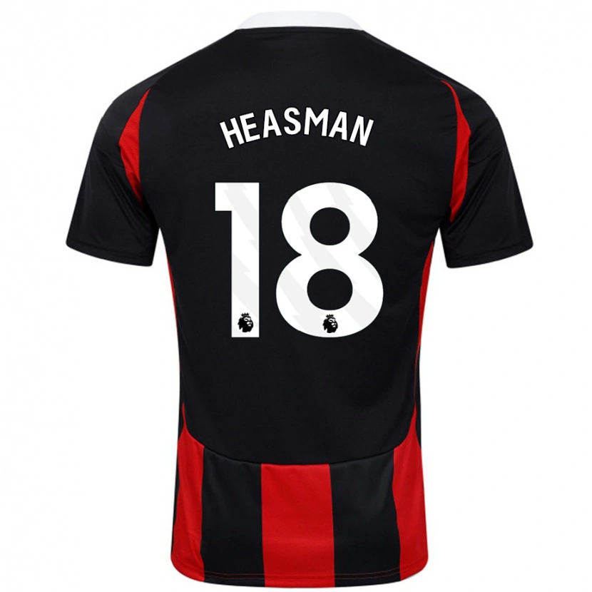 Danxen Kinder Georgia Heasman #18 Schwarz Rot Auswärtstrikot Trikot 2024/25 T-Shirt
