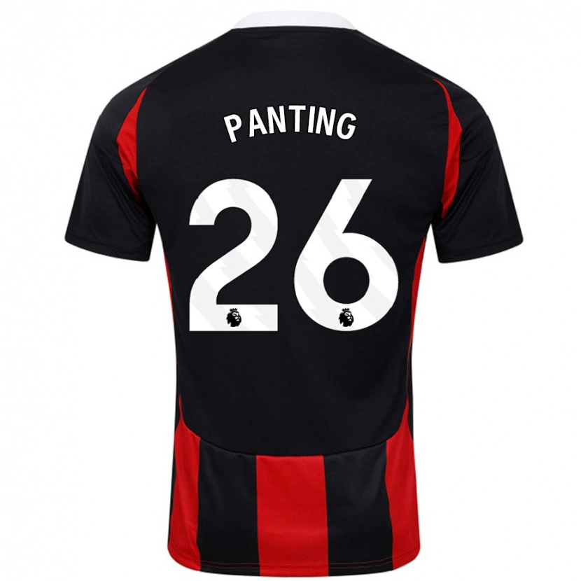 Danxen Kinder Rachel Panting #26 Schwarz Rot Auswärtstrikot Trikot 2024/25 T-Shirt