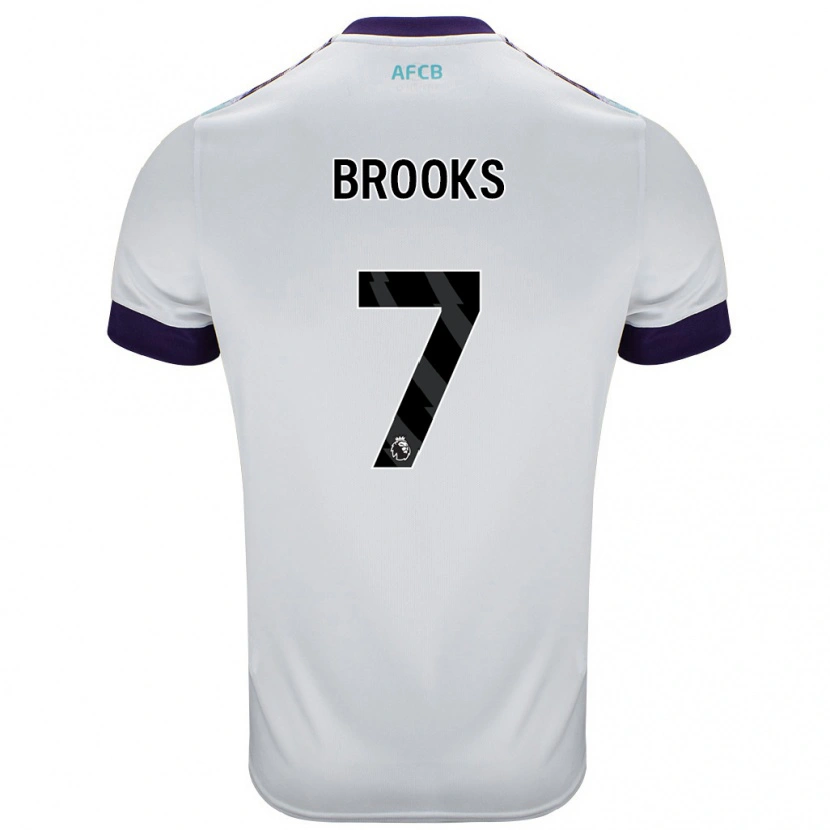 Danxen Kinder David Brooks #7 Weiß Grün Lila Auswärtstrikot Trikot 2024/25 T-Shirt