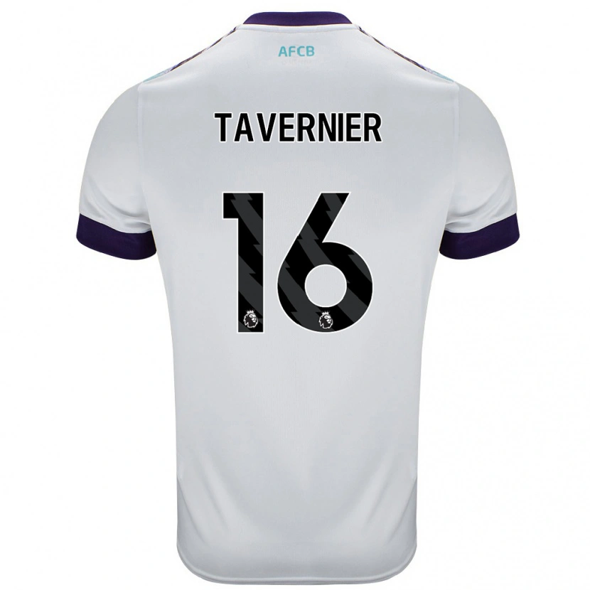 Danxen Kinder Marcus Tavernier #16 Weiß Grün Lila Auswärtstrikot Trikot 2024/25 T-Shirt