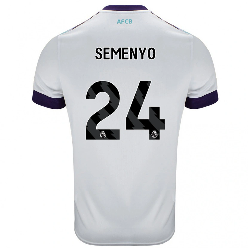 Danxen Kinder Antoine Semenyo #24 Weiß Grün Lila Auswärtstrikot Trikot 2024/25 T-Shirt