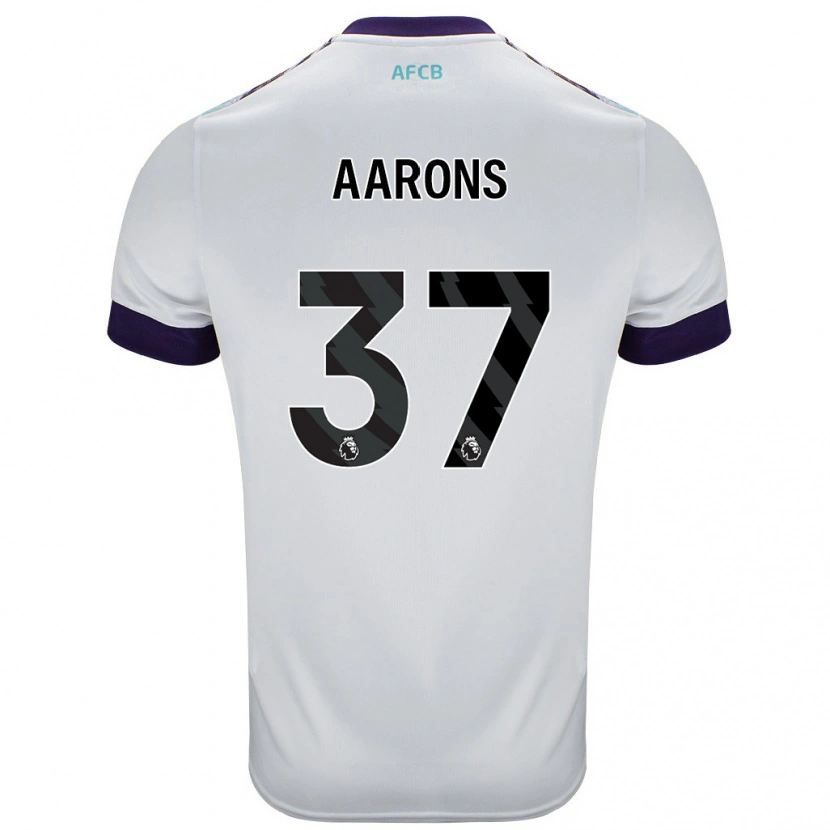 Danxen Kinder Max Aarons #37 Weiß Grün Lila Auswärtstrikot Trikot 2024/25 T-Shirt