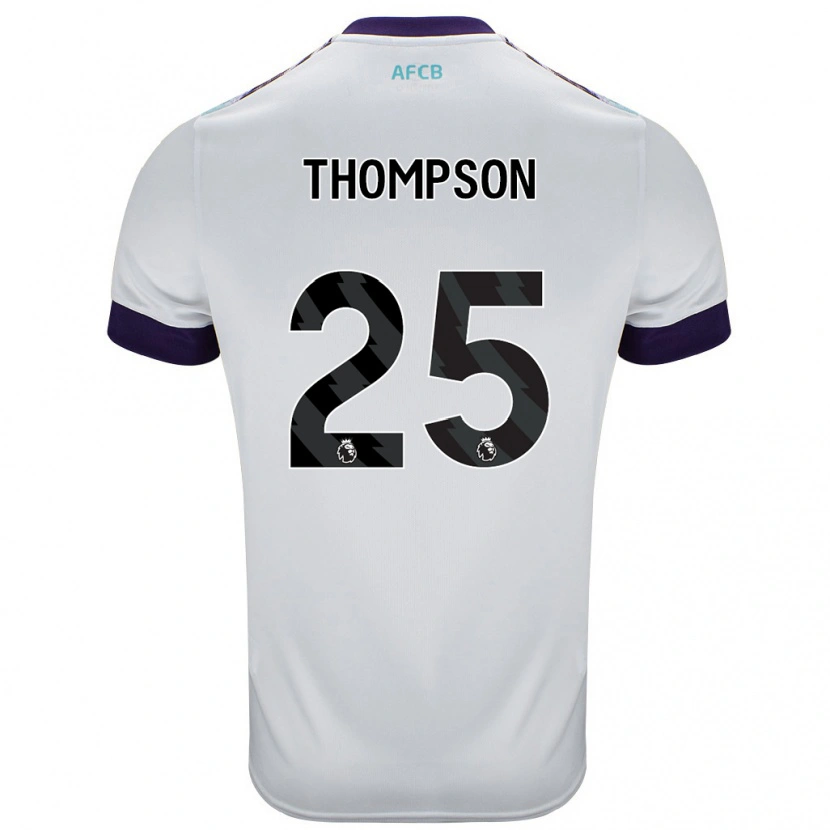 Danxen Kinder Kenni Thompson #25 Weiß Grün Lila Auswärtstrikot Trikot 2024/25 T-Shirt
