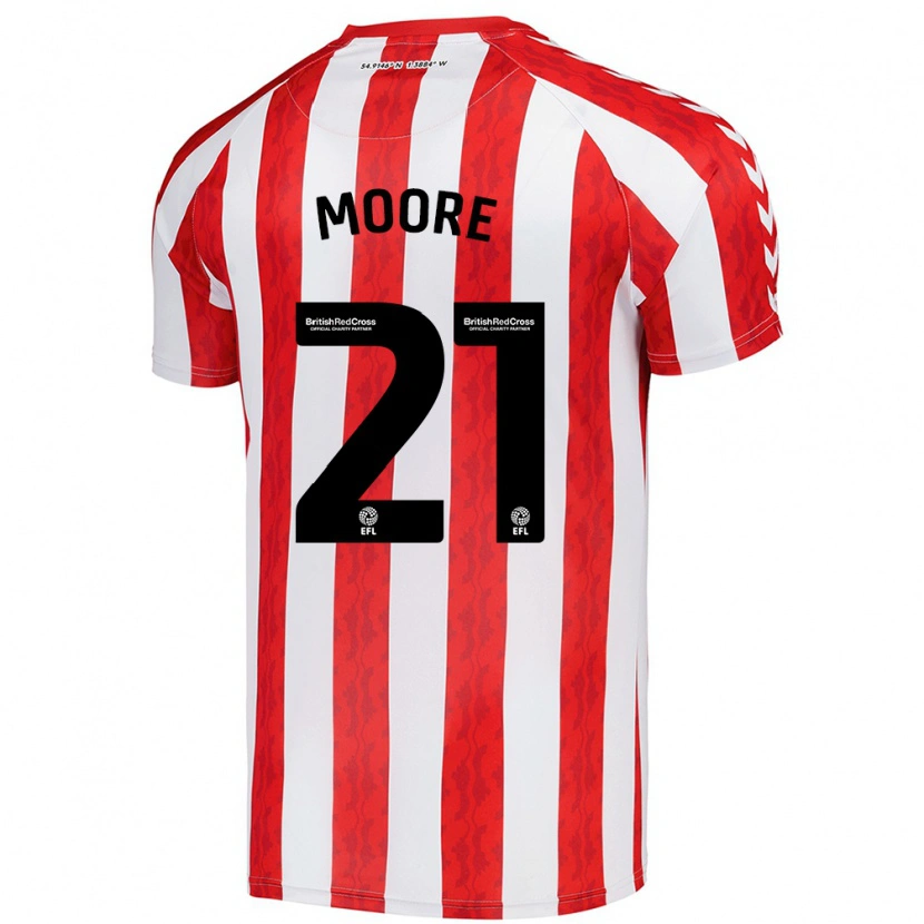 Danxen Herren Simon Moore #21 Rot Weiß Heimtrikot Trikot 2024/25 T-Shirt