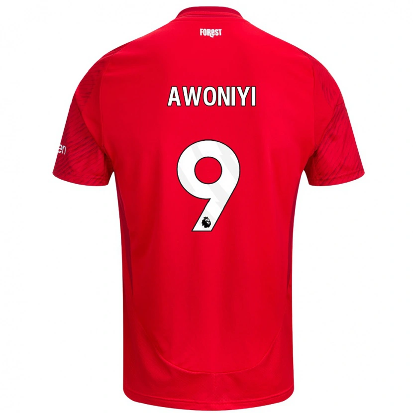 Danxen Herren Taiwo Awoniyi #9 Rot Weiß Heimtrikot Trikot 2024/25 T-Shirt