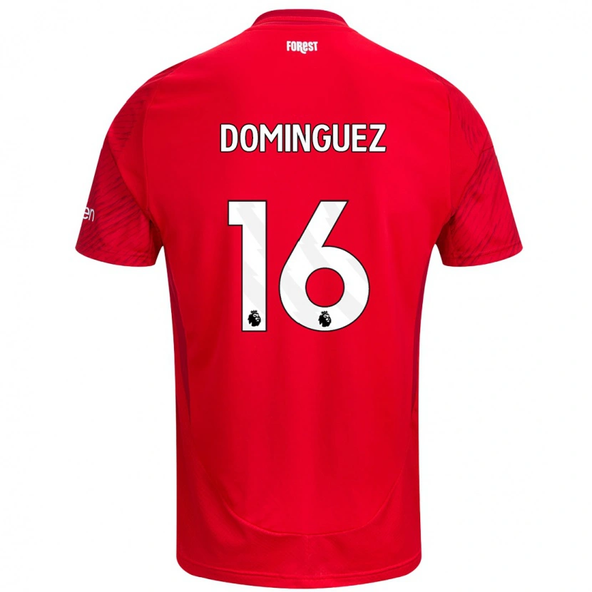Danxen Herren Nicolás Domínguez #16 Rot Weiß Heimtrikot Trikot 2024/25 T-Shirt