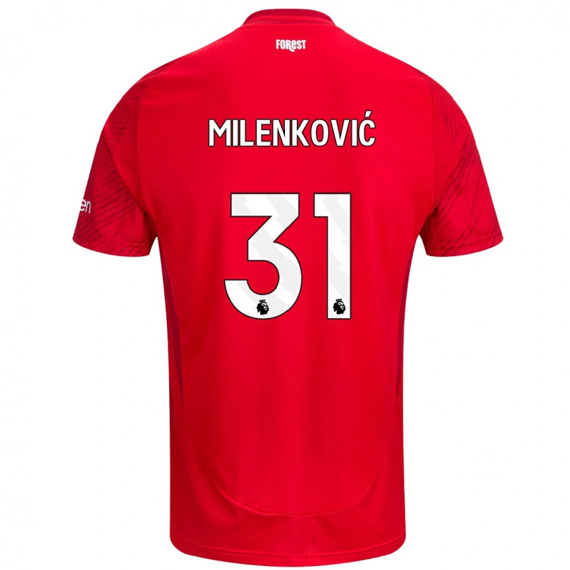 Danxen Herren Nikola Milenković #31 Rot Weiß Heimtrikot Trikot 2024/25 T-Shirt
