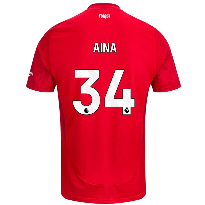 Danxen Herren Ola Aina #34 Rot Weiß Heimtrikot Trikot 2024/25 T-Shirt
