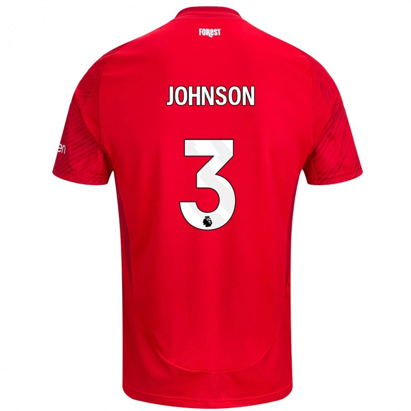 Danxen Herren Nat Johnson #3 Rot Weiß Heimtrikot Trikot 2024/25 T-Shirt