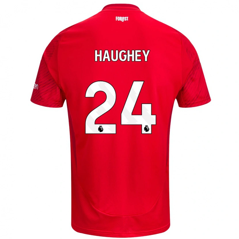 Danxen Herren Ella Haughey #24 Rot Weiß Heimtrikot Trikot 2024/25 T-Shirt