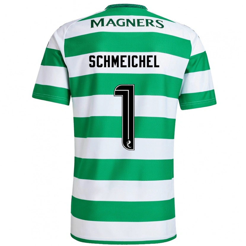Danxen Herren Kasper Schmeichel #1 Grün Weiß Heimtrikot Trikot 2024/25 T-Shirt