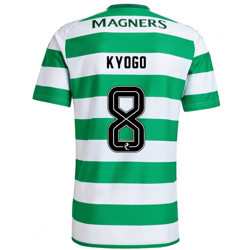 Danxen Herren Kyogo Furuhashi #8 Grün Weiß Heimtrikot Trikot 2024/25 T-Shirt