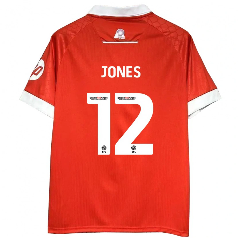 Danxen Herren Carra Jones #12 Rot Weiß Heimtrikot Trikot 2024/25 T-Shirt