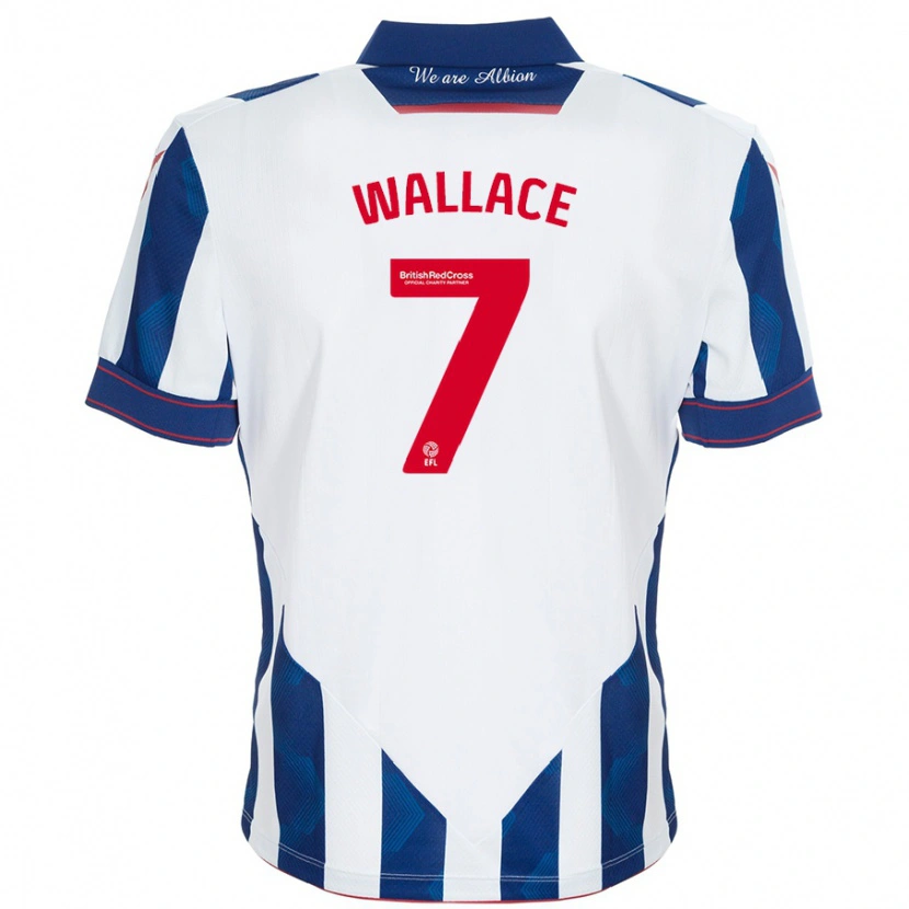 Danxen Herren Jed Wallace #7 Weiß Dunkelblau Heimtrikot Trikot 2024/25 T-Shirt
