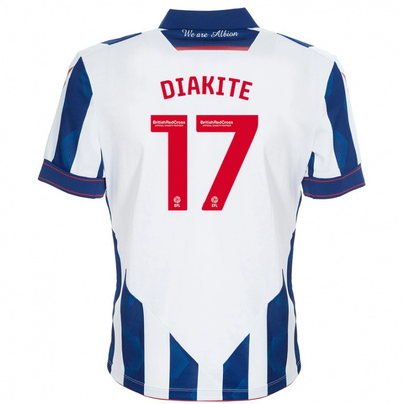 Danxen Herren Ousmane Diakité #17 Weiß Dunkelblau Heimtrikot Trikot 2024/25 T-Shirt