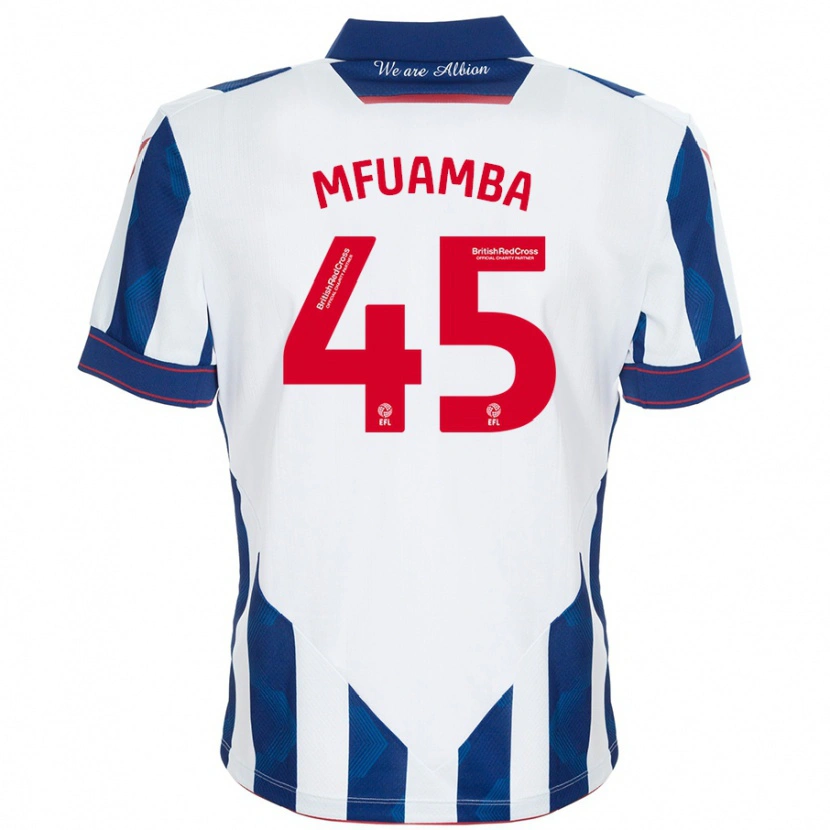 Danxen Herren Kevin Mfuamba #45 Weiß Dunkelblau Heimtrikot Trikot 2024/25 T-Shirt