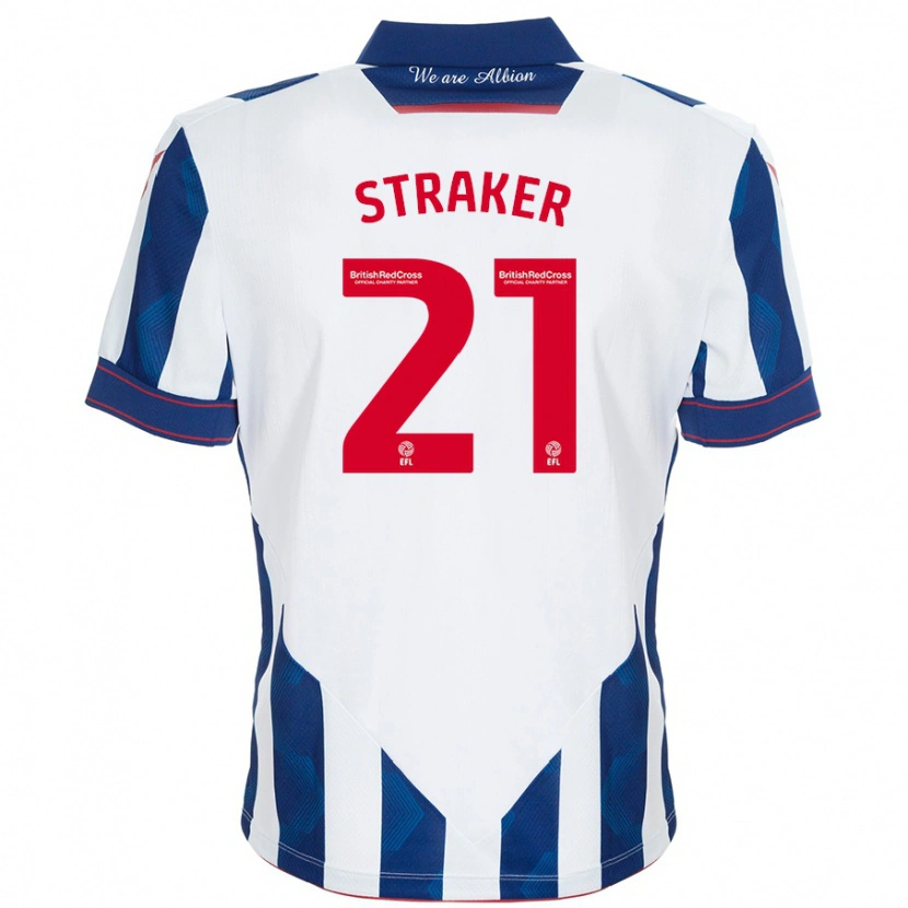 Danxen Herren Jannelle Straker #21 Weiß Dunkelblau Heimtrikot Trikot 2024/25 T-Shirt