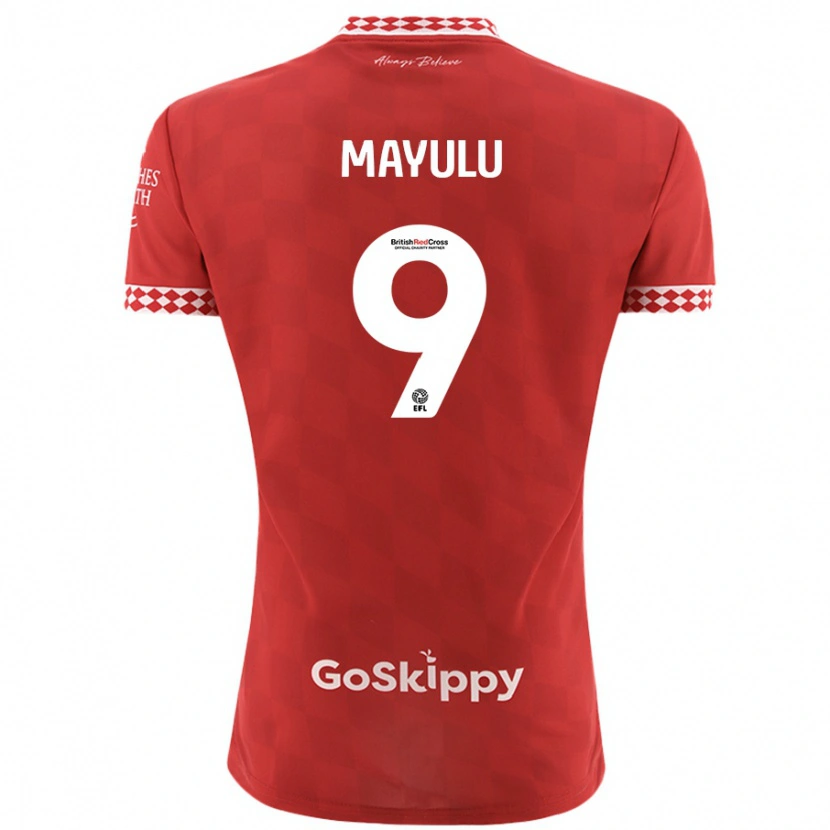 Danxen Herren Fally Mayulu #9 Rot Heimtrikot Trikot 2024/25 T-Shirt