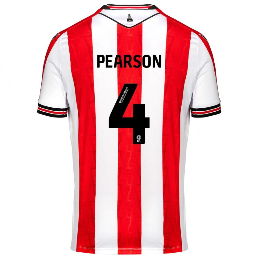 Danxen Herren Ben Pearson #4 Rot Weiß Heimtrikot Trikot 2024/25 T-Shirt