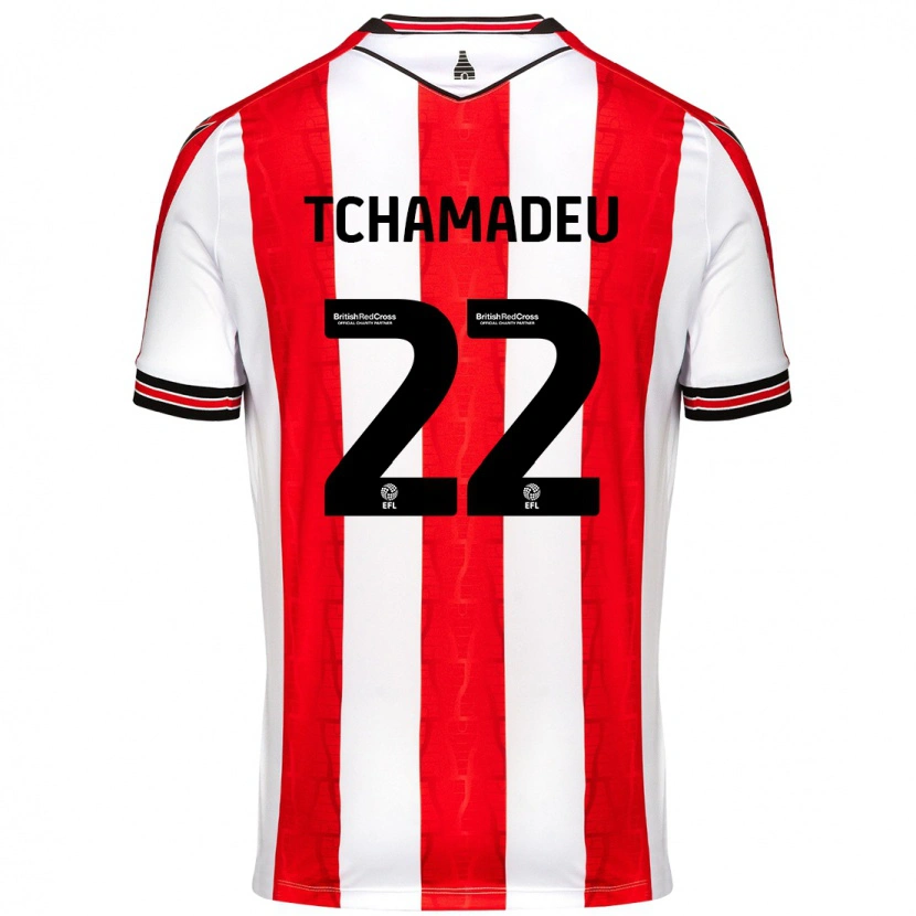 Danxen Herren Junior Tchamadeu #22 Rot Weiß Heimtrikot Trikot 2024/25 T-Shirt