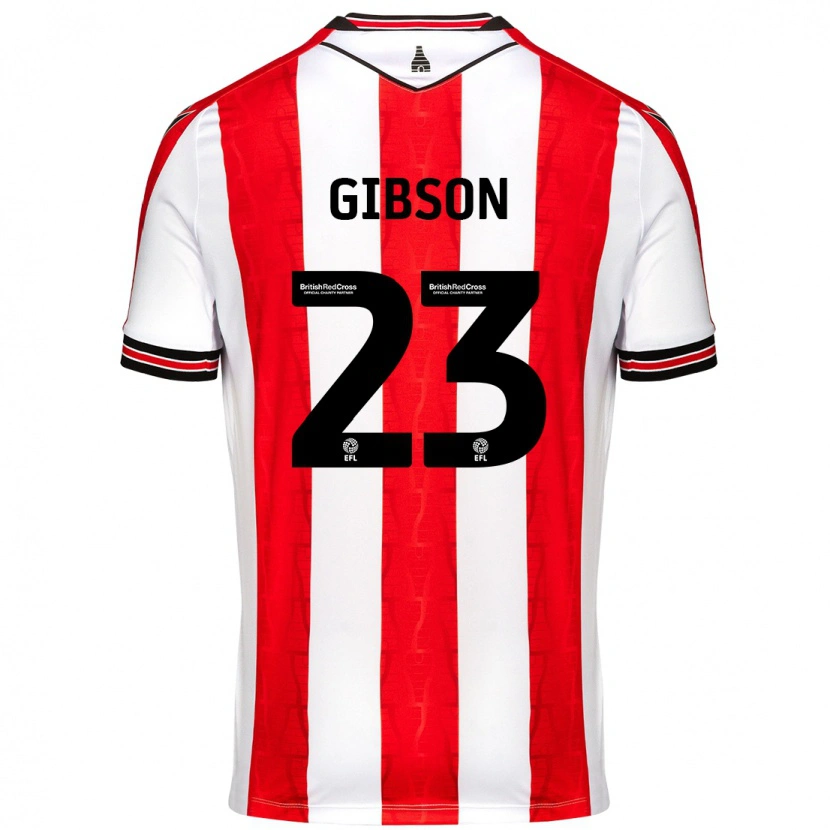 Danxen Herren Ben Gibson #23 Rot Weiß Heimtrikot Trikot 2024/25 T-Shirt