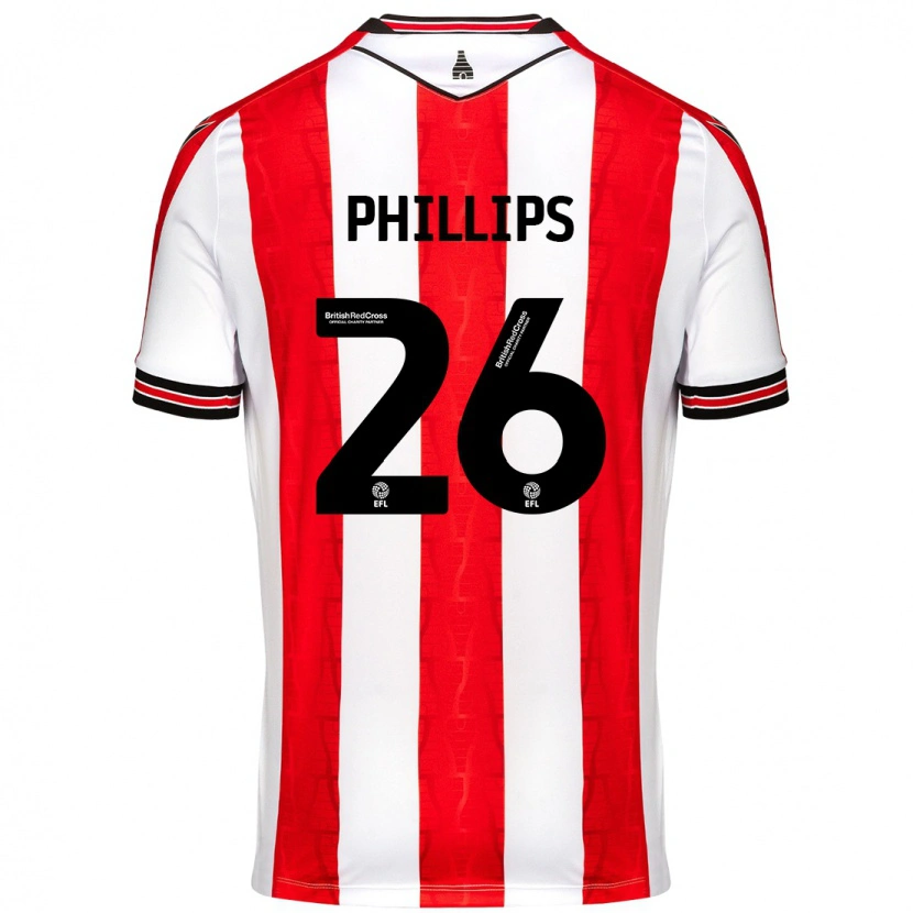 Danxen Herren Ashley Phillips #26 Rot Weiß Heimtrikot Trikot 2024/25 T-Shirt