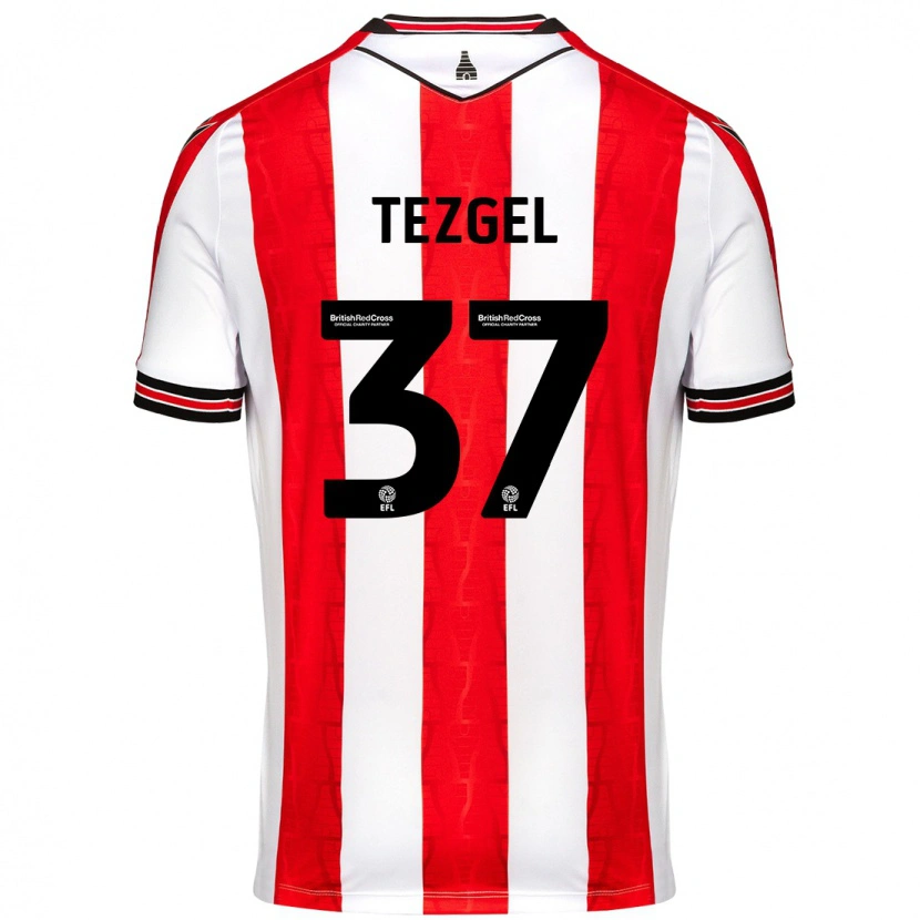 Danxen Herren Emre Tezgel #37 Rot Weiß Heimtrikot Trikot 2024/25 T-Shirt
