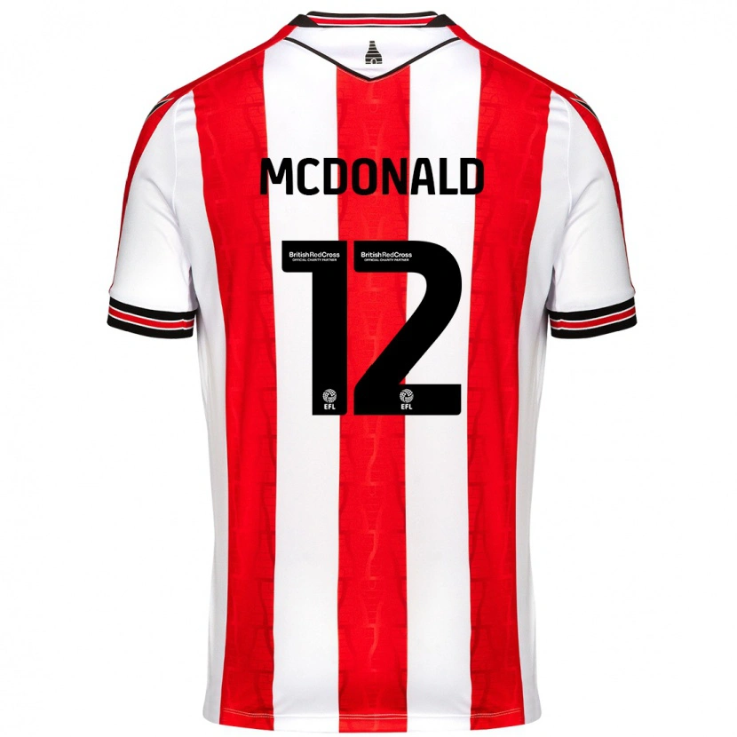 Danxen Herren Kayleigh Mcdonald #12 Rot Weiß Heimtrikot Trikot 2024/25 T-Shirt
