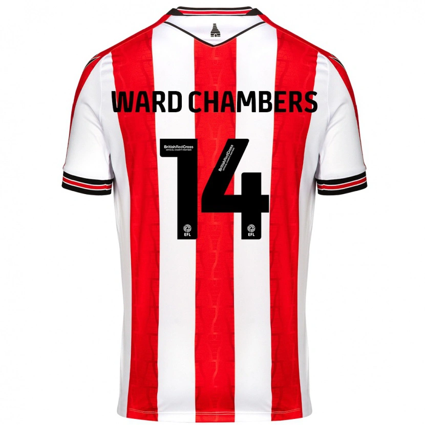 Danxen Herren Courtnay Ward-Chambers #14 Rot Weiß Heimtrikot Trikot 2024/25 T-Shirt