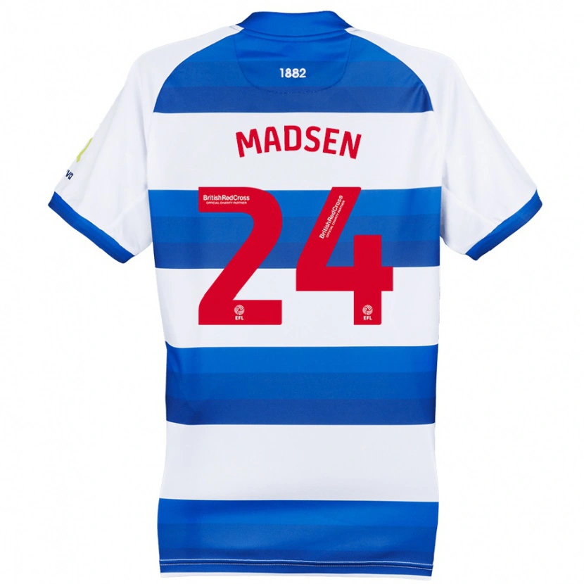 Danxen Herren Nicolas Madsen #24 Weiß Blau Heimtrikot Trikot 2024/25 T-Shirt