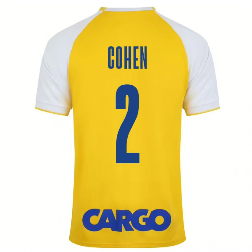 Danxen Herren Avishay Cohen #2 Gelb Weiß Heimtrikot Trikot 2024/25 T-Shirt
