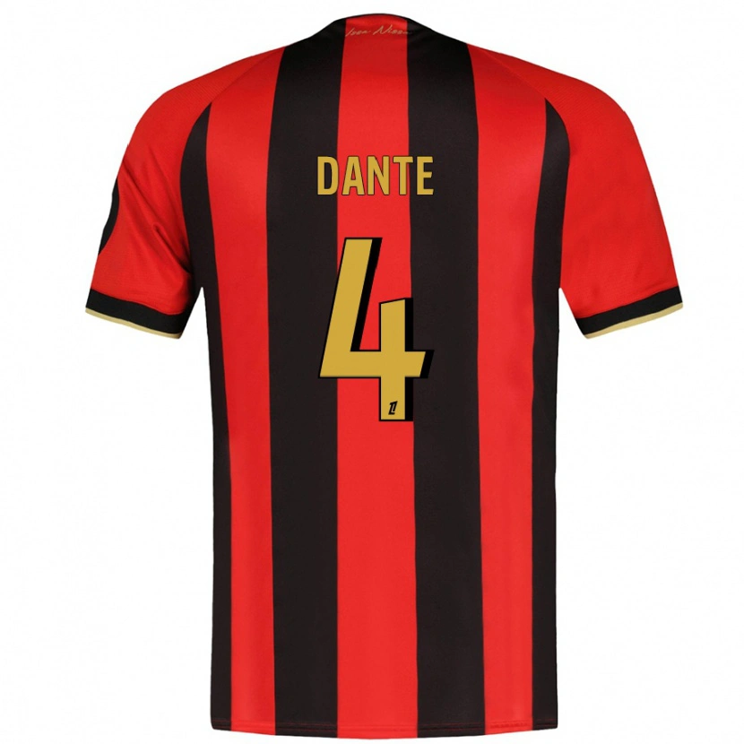 Danxen Herren Dante #4 Rot Schwarz Heimtrikot Trikot 2024/25 T-Shirt