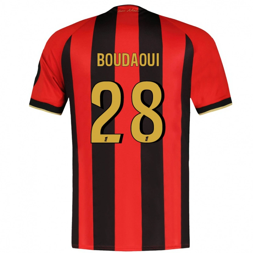 Danxen Herren Hicham Boudaoui #28 Rot Schwarz Heimtrikot Trikot 2024/25 T-Shirt