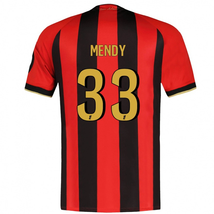 Danxen Herren Antoine Mendy #33 Rot Schwarz Heimtrikot Trikot 2024/25 T-Shirt
