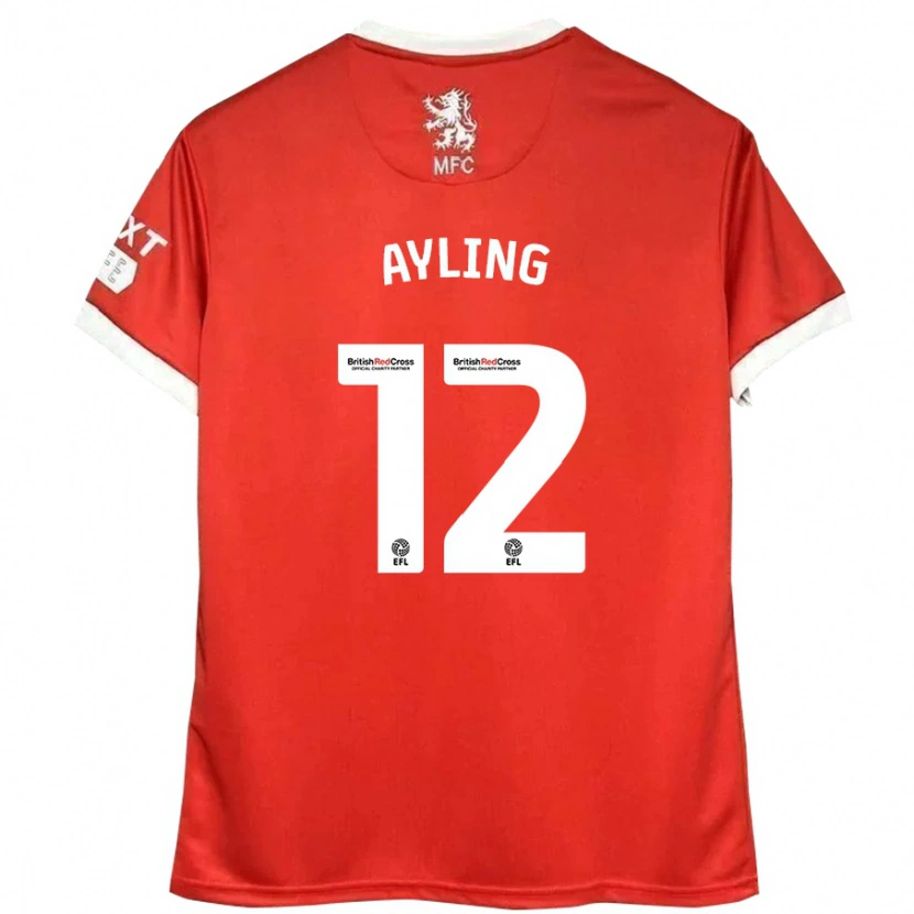 Danxen Herren Luke Ayling #12 Rot Weiß Heimtrikot Trikot 2024/25 T-Shirt