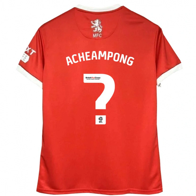 Danxen Herren Prince Acheampong #0 Rot Weiß Heimtrikot Trikot 2024/25 T-Shirt