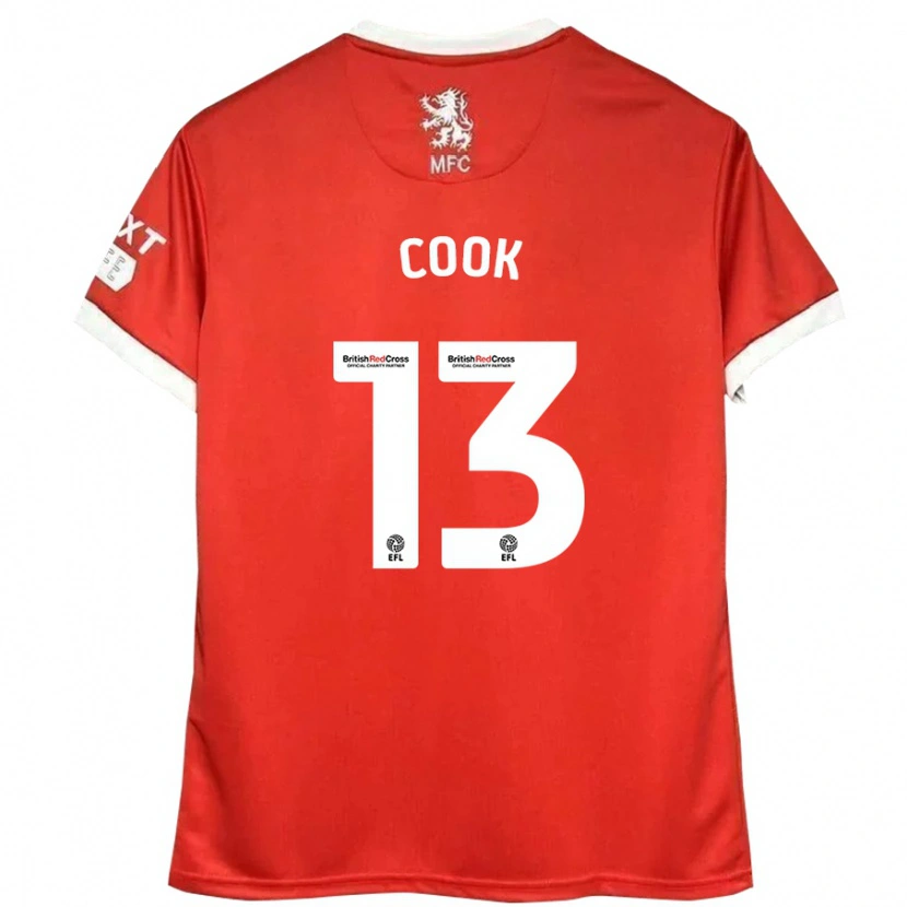 Danxen Herren Ruby Cook #13 Rot Weiß Heimtrikot Trikot 2024/25 T-Shirt