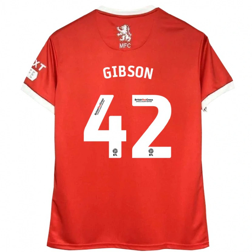 Danxen Herren Joseph Gibson #42 Rot Weiß Heimtrikot Trikot 2024/25 T-Shirt