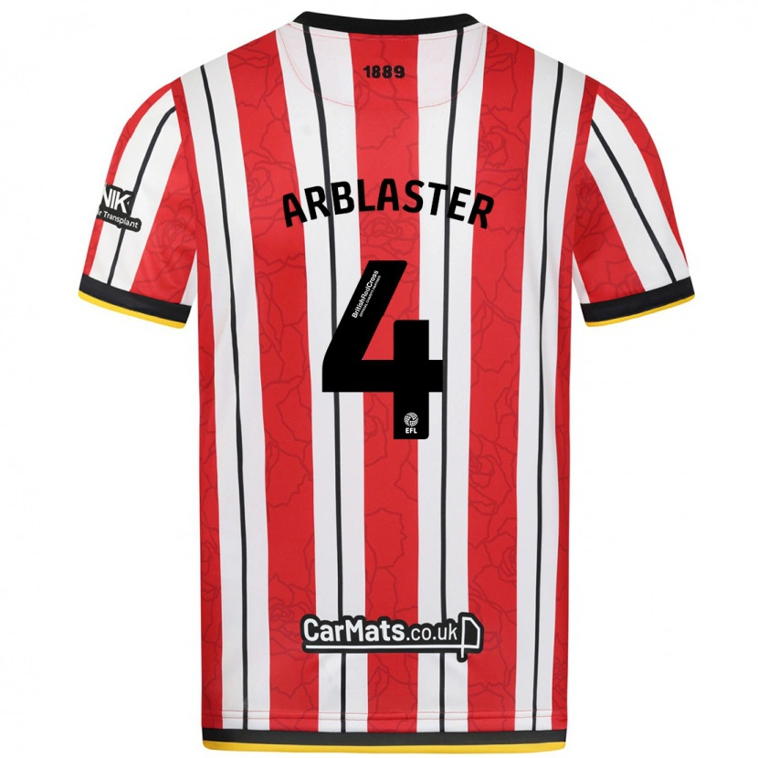 Danxen Herren Oliver Arblaster #4 Rot Weiße Streifen Heimtrikot Trikot 2024/25 T-Shirt