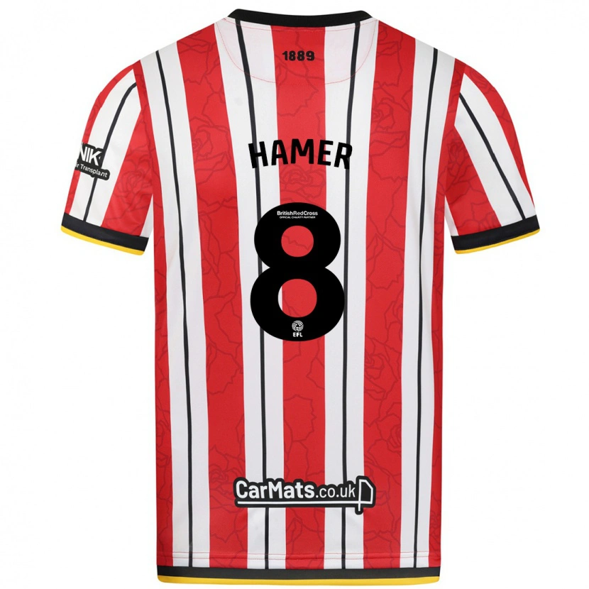 Danxen Herren Gustavo Hamer #8 Rot Weiße Streifen Heimtrikot Trikot 2024/25 T-Shirt